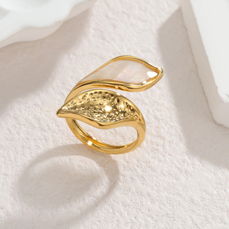 Shell-Inlay Open Ring