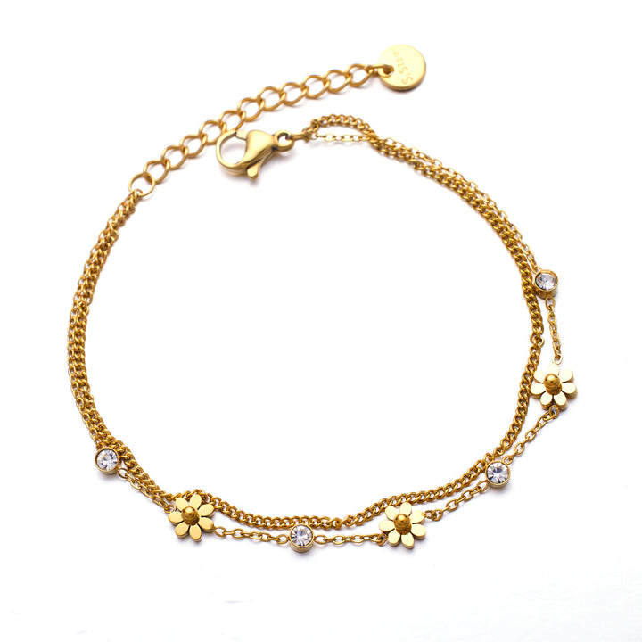 Flower and Bead Bracelet