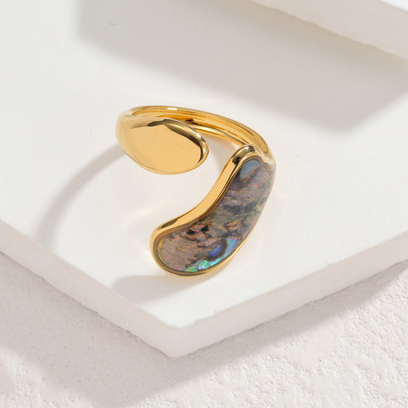 Shell-Inlay Open Ring