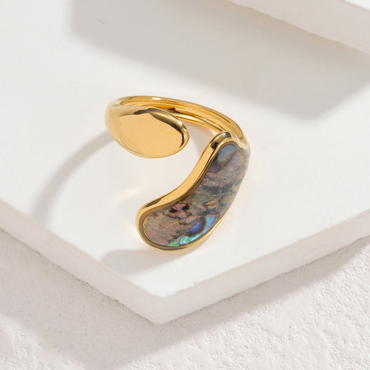 Shell-Inlay Open Ring