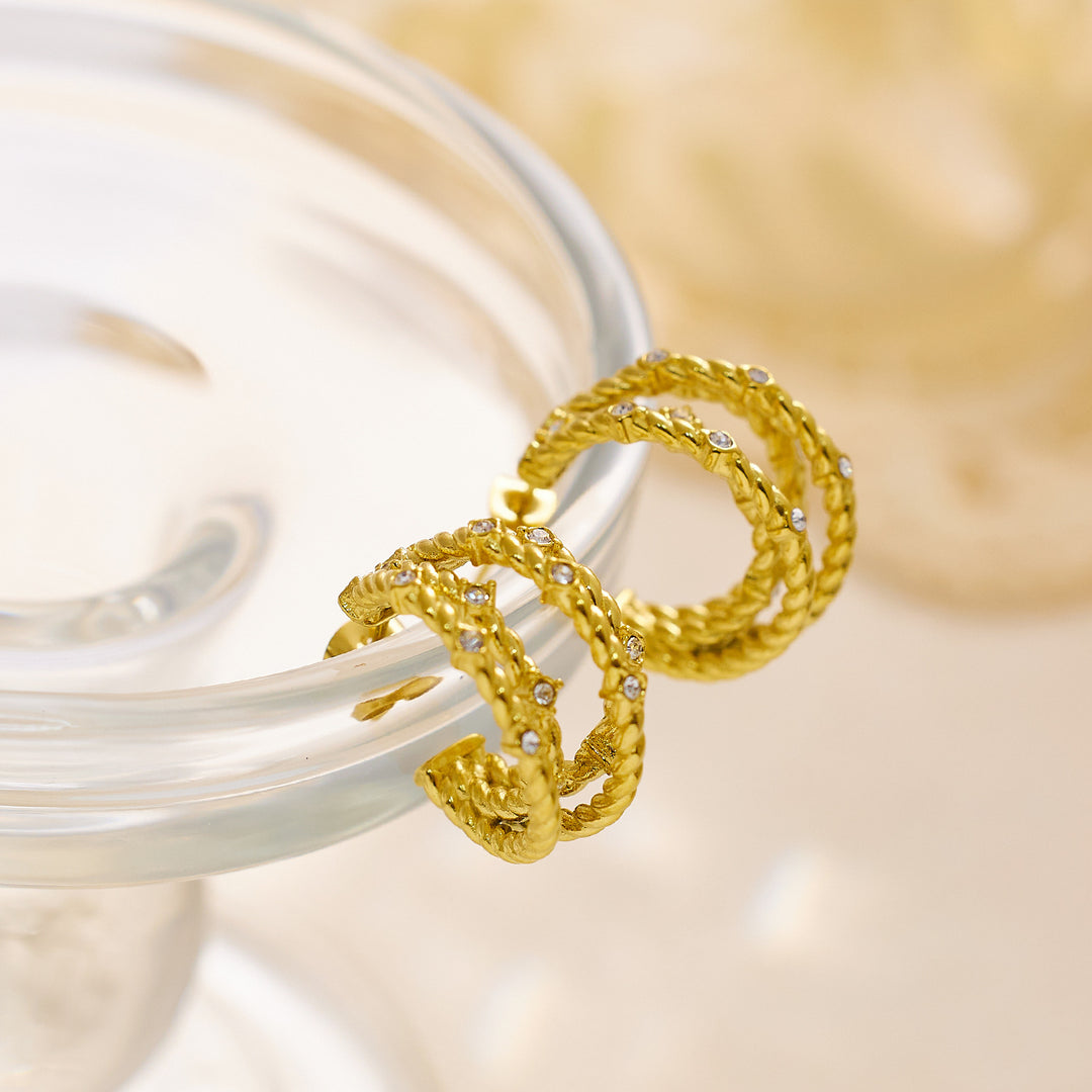 Gold-Tone Geometric Earrings