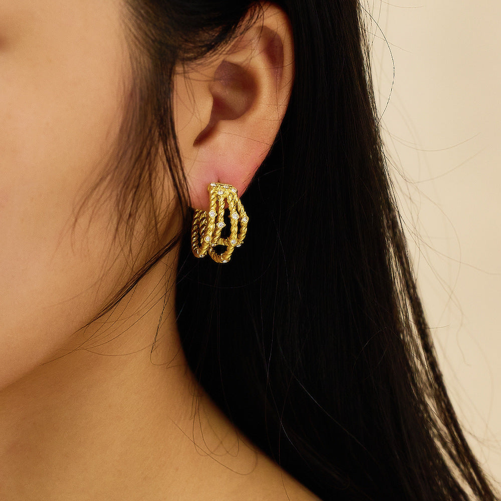 Gold-Tone Geometric Earrings