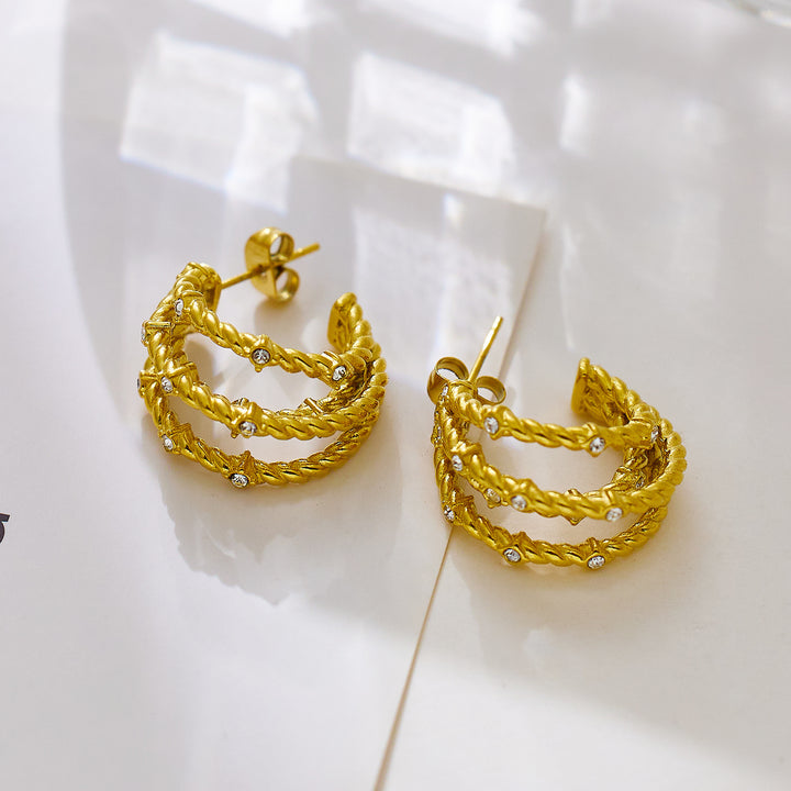 Gold-Tone Geometric Earrings