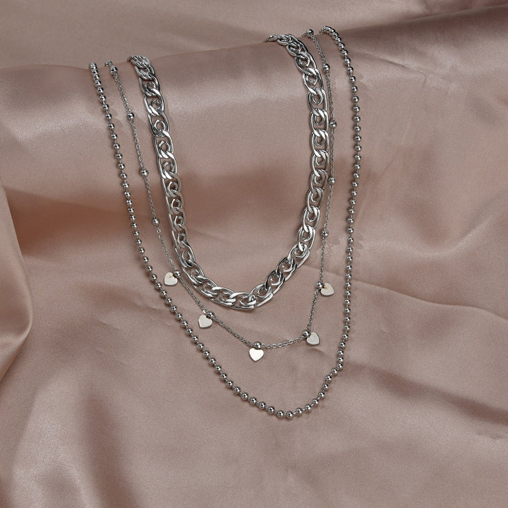 Layered Heart Chain Necklace