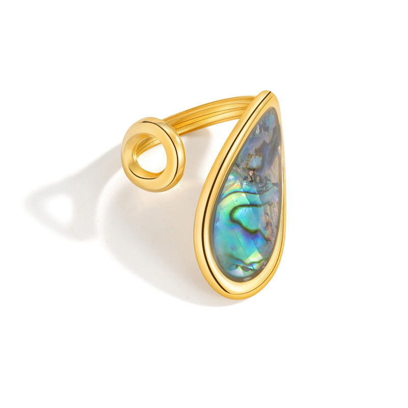 Shell-Inlay Open Ring