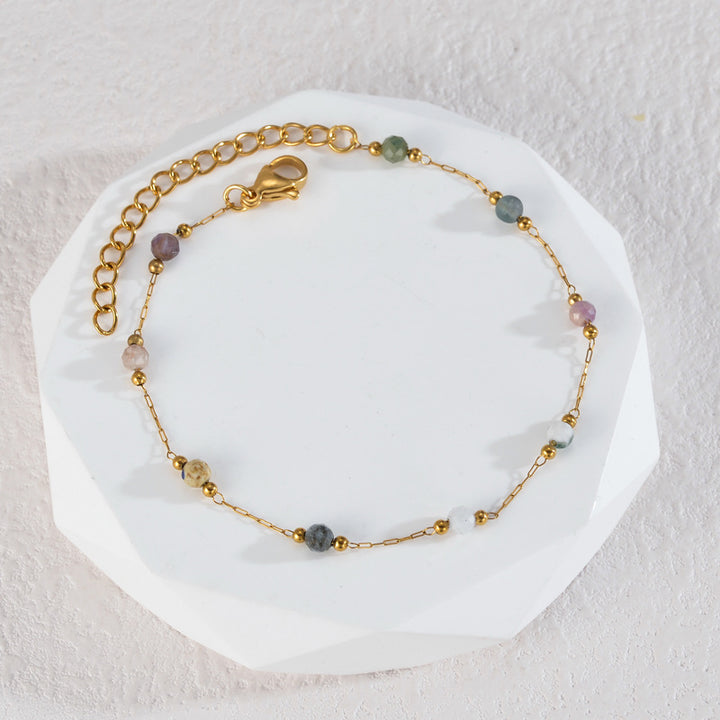 Natural stone necklace and bracelet set