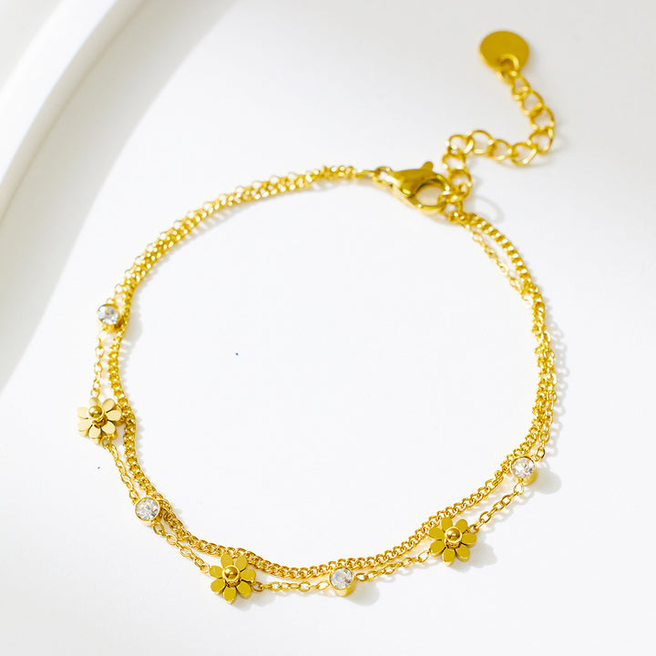 Flower and Bead Bracelet