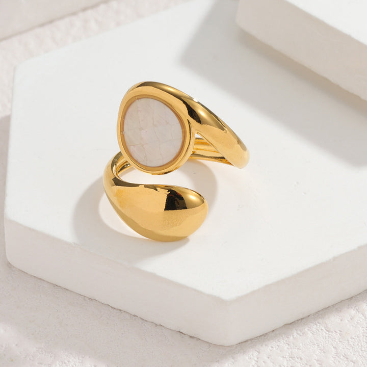 Shell-Inlay Open Ring