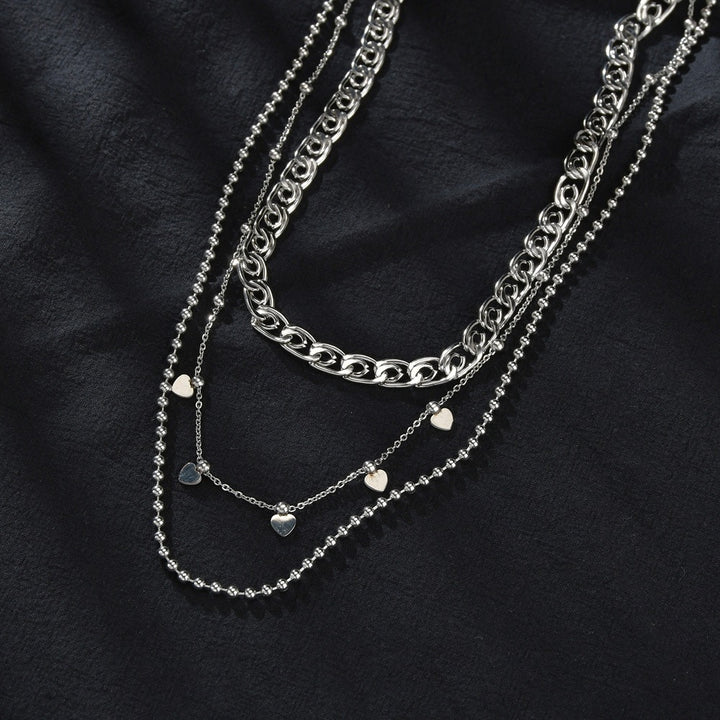 Layered Heart Chain Necklace