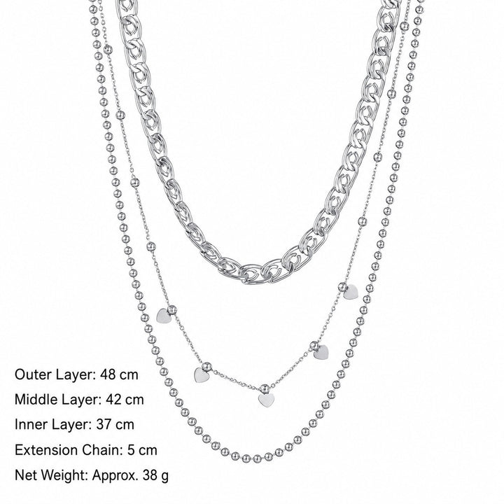 Layered Heart Chain Necklace