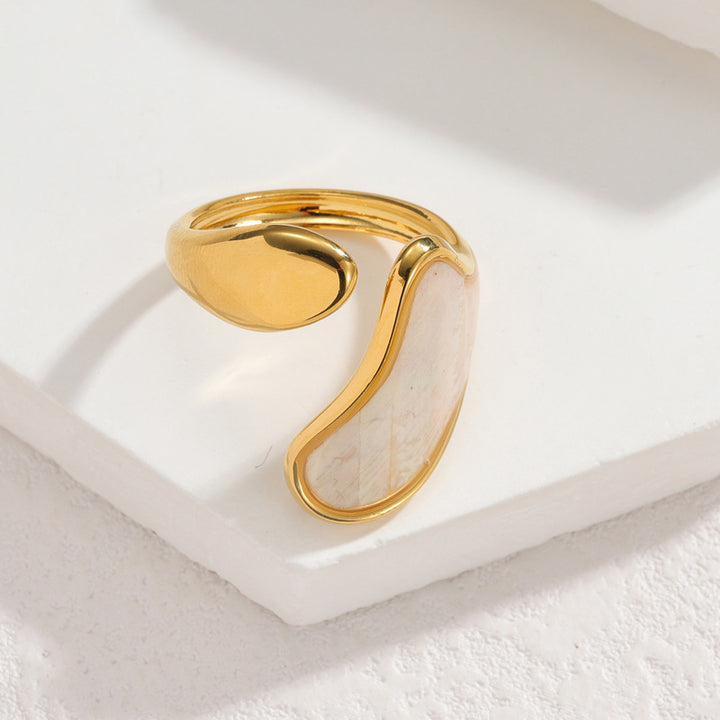 Shell-Inlay Open Ring