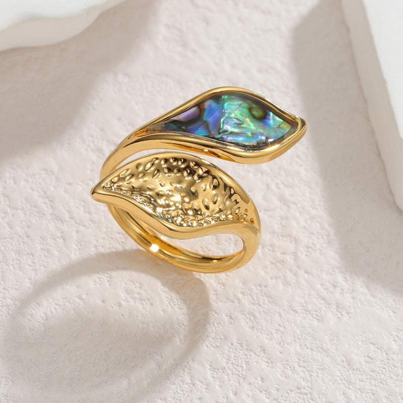 Shell-Inlay Open Ring