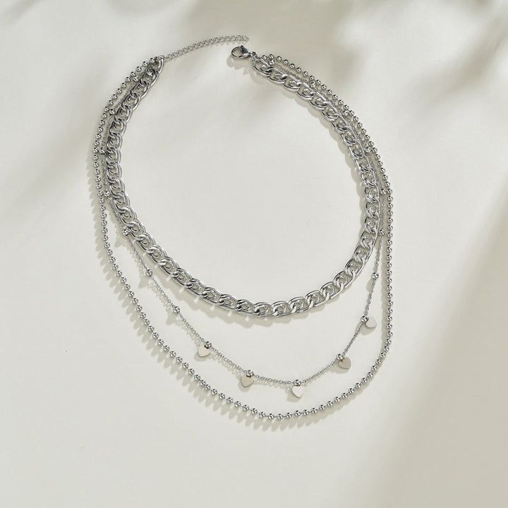 Layered Heart Chain Necklace