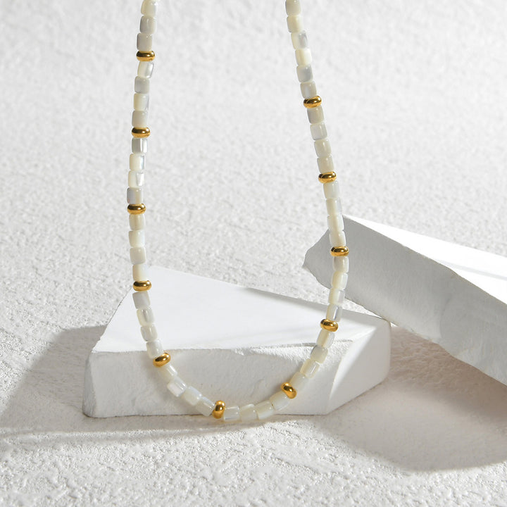White Shell Bead Necklace