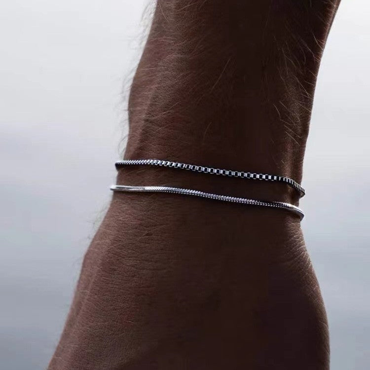 Double-Chain Bracelet Pair