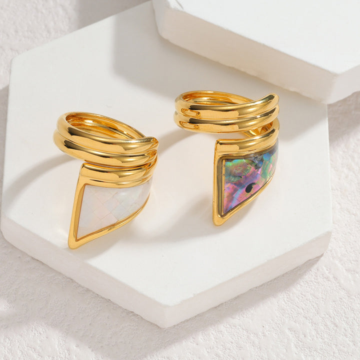 Shell-Inlay Open Ring