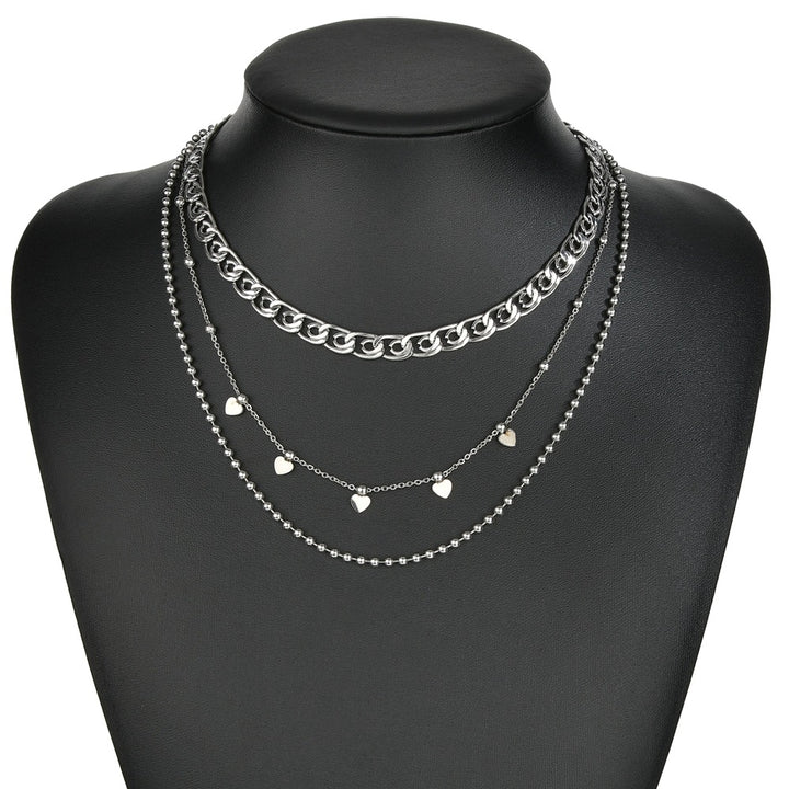 Layered Heart Chain Necklace