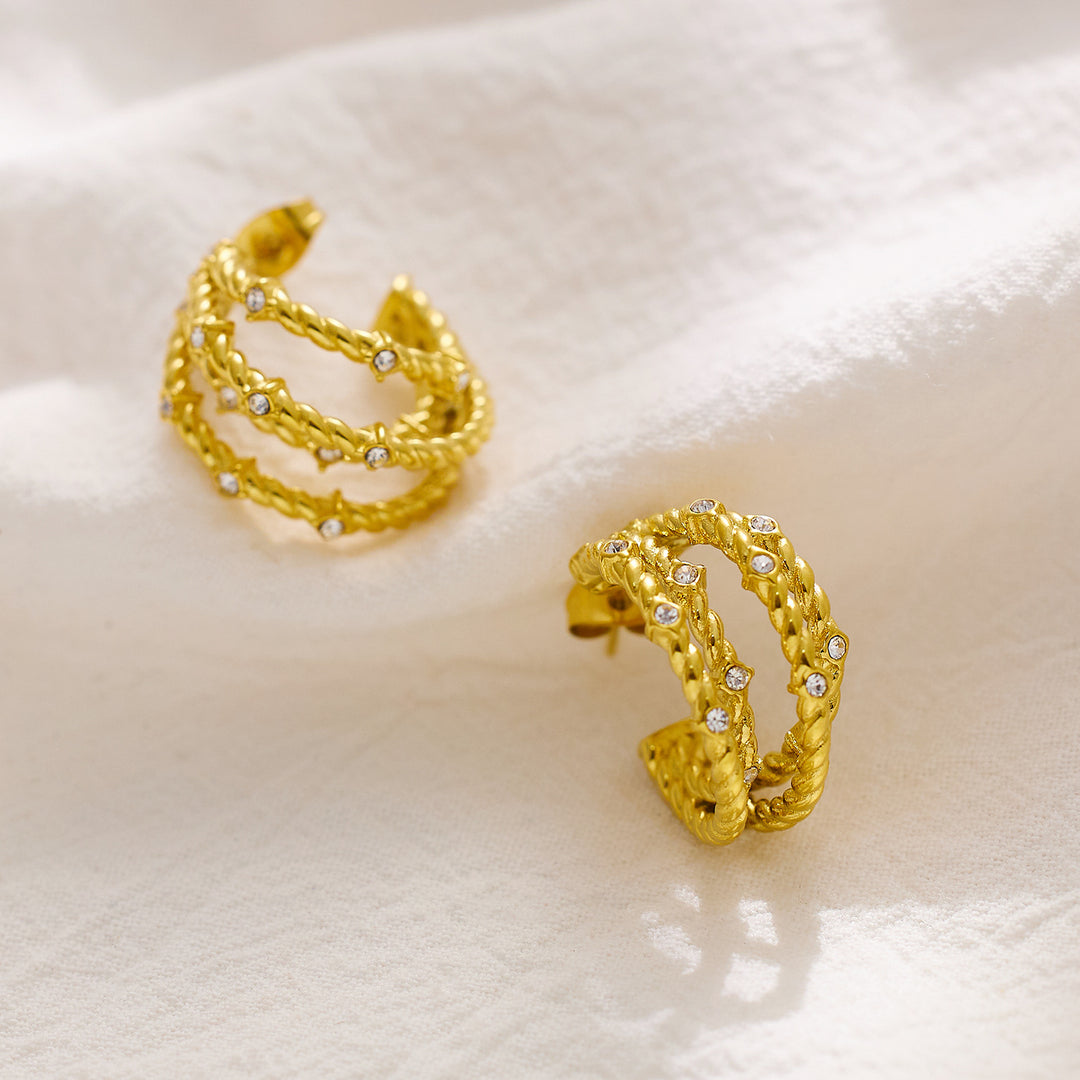 Gold-Tone Geometric Earrings