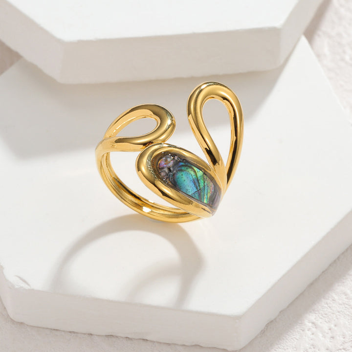 Shell-Inlay Open Ring