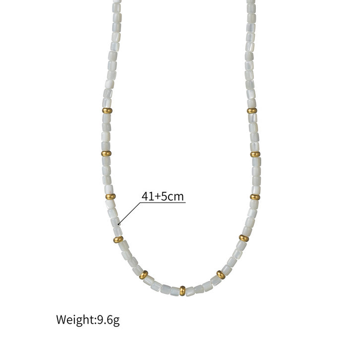 White Shell Bead Necklace