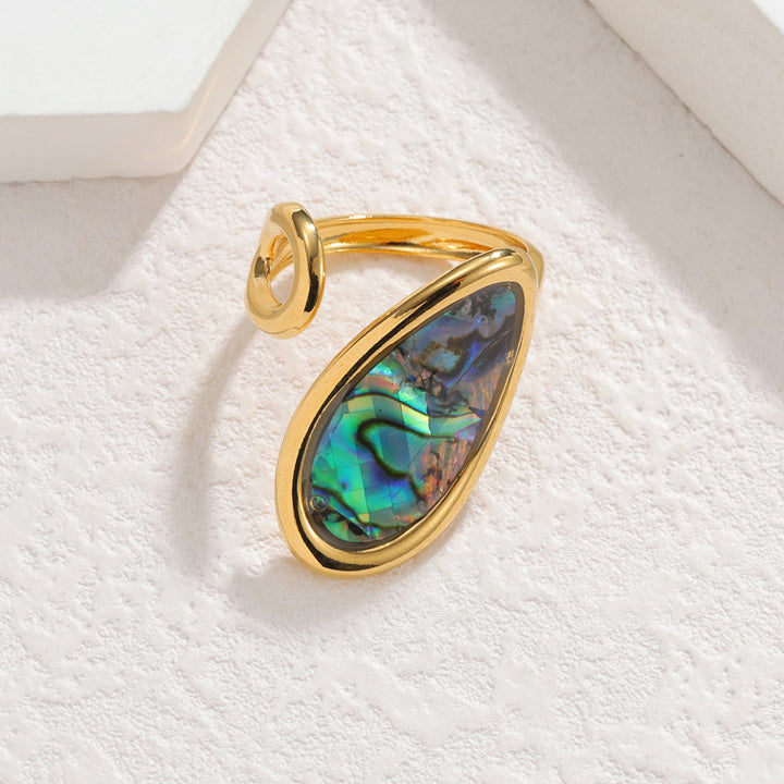 Shell-Inlay Open Ring