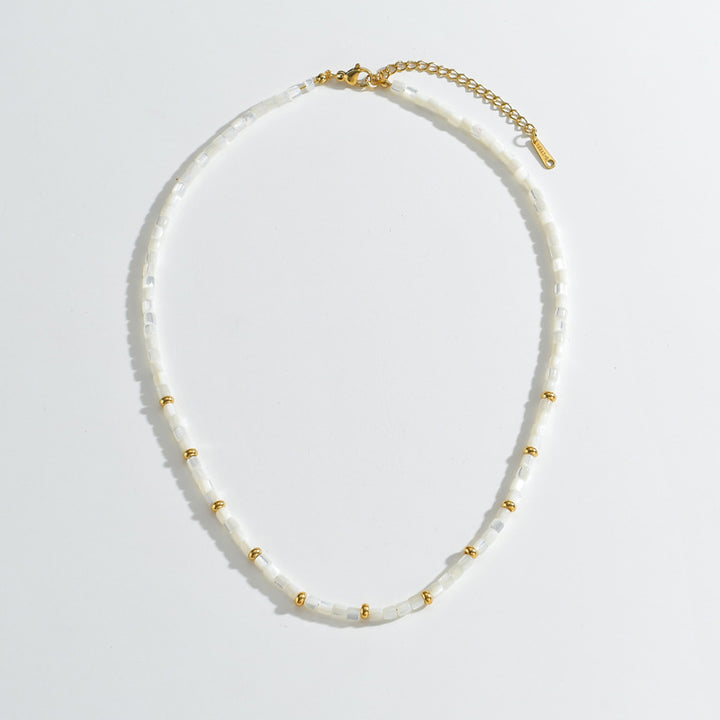 White Shell Bead Necklace