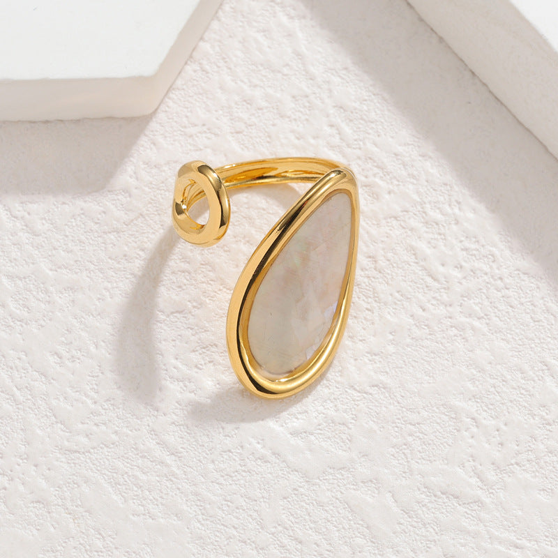 Shell-Inlay Open Ring