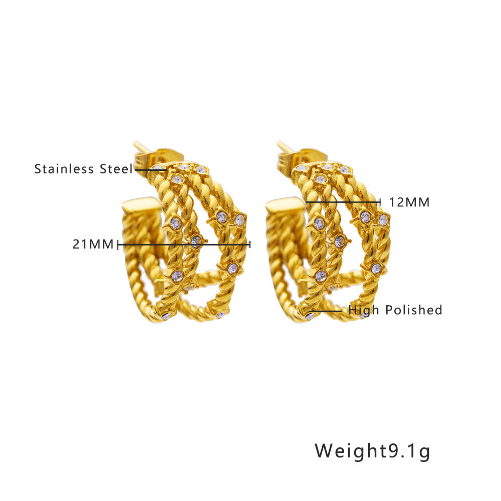 Gold-Tone Geometric Earrings