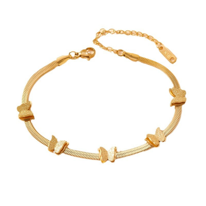 Gold-tone butterfly chain bracelet with repeating butterfly motifs