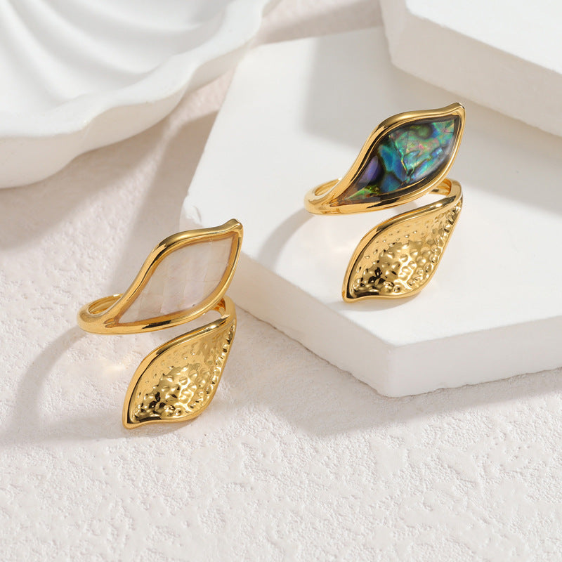 Shell-Inlay Open Ring