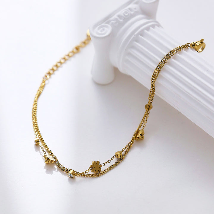 Flower and Bead Bracelet