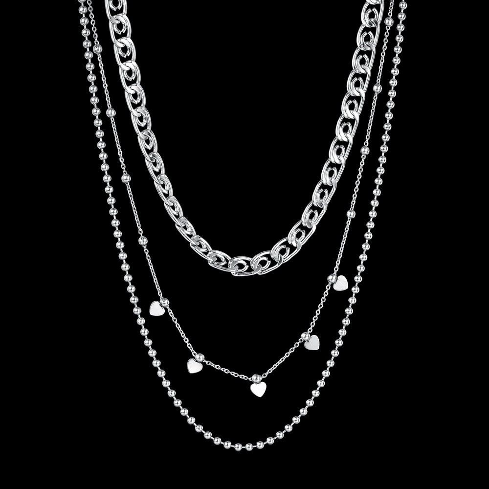 Layered Heart Chain Necklace
