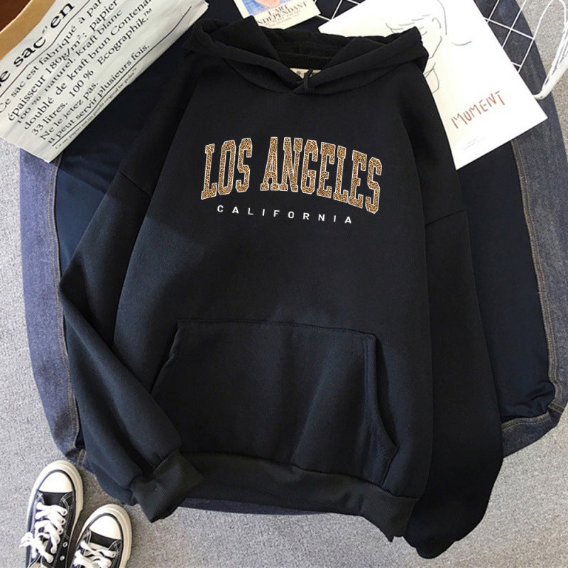 Black Los Angeles Letter-Print Hoodie