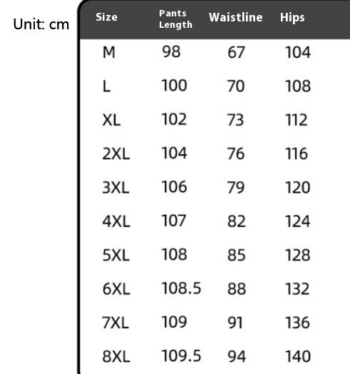 Supplier size chart – Black washed wide-leg panelled jeans