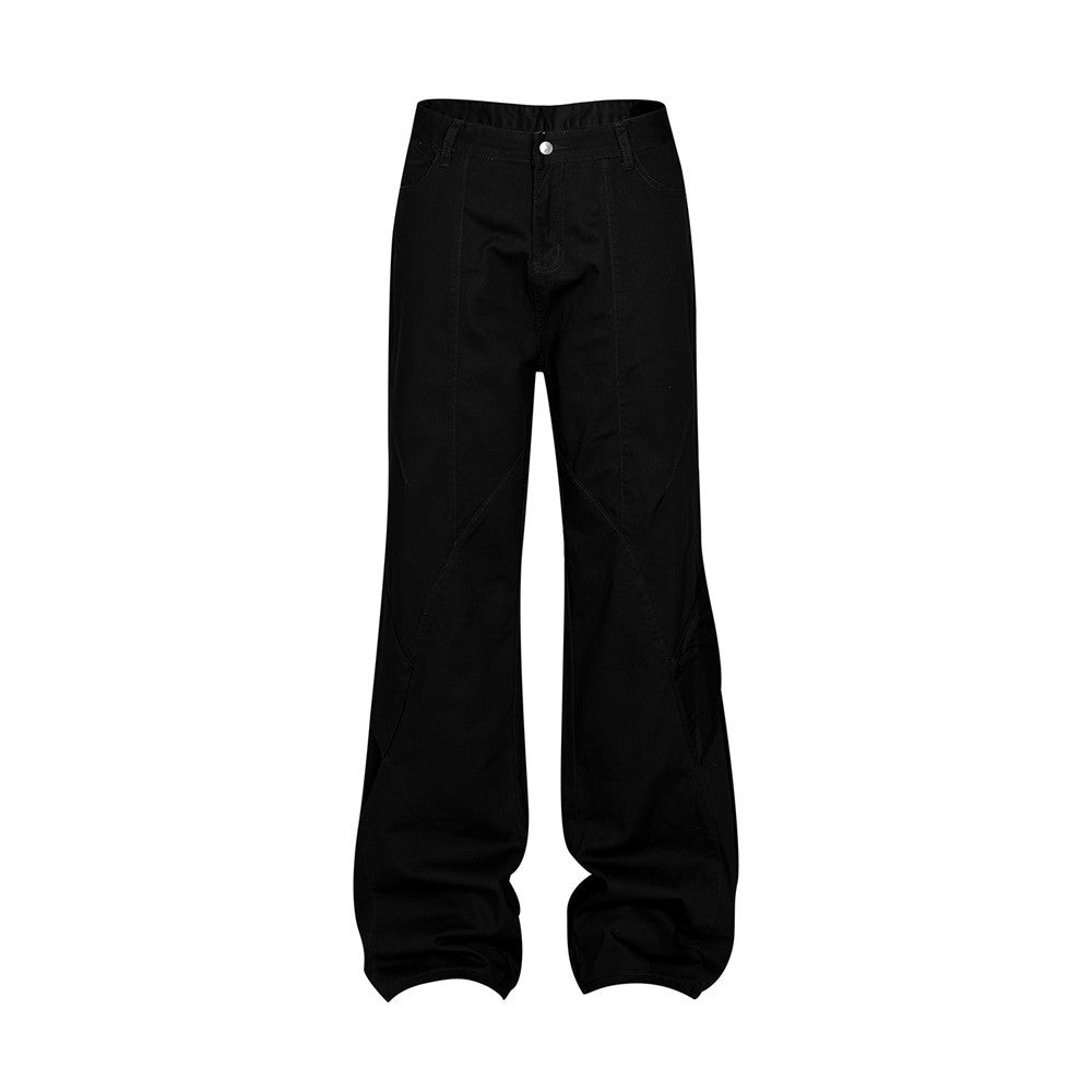 Black Loose Straight Jeans — Black