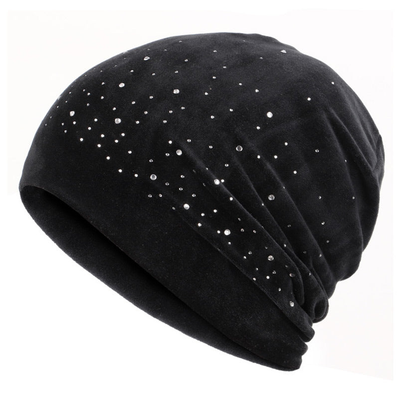 Black Star-Effect Slouch Beanie — Black