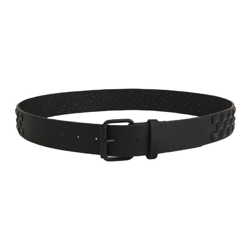 Black Pyramid-Stud Belt — Black Rivet