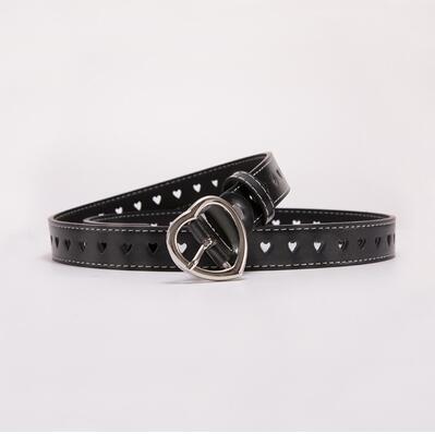Black Heart-Buckle Cutout Belt