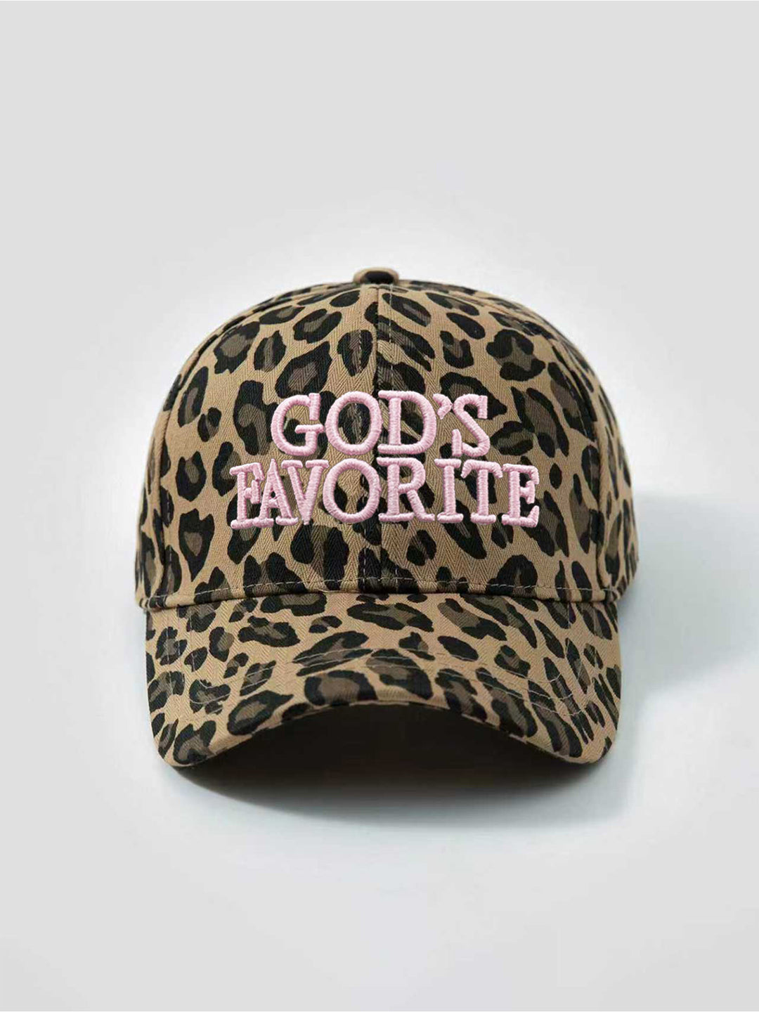 Dark Leopard-Print Embroidered Cap